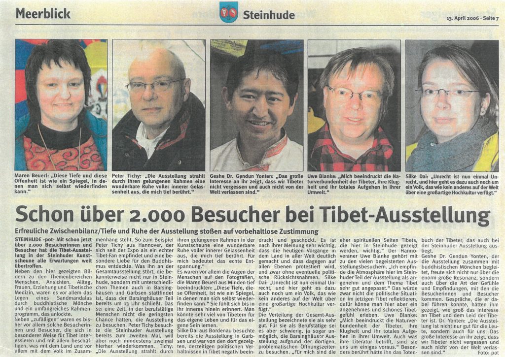 Schon über 2.000 Besucher bei Tibet-Ausstellung